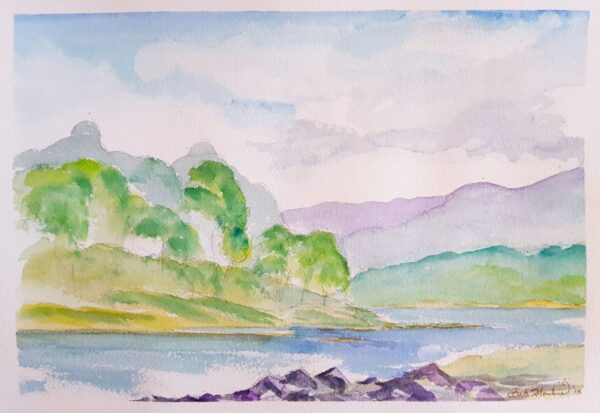 watercolor painted on location in Scotland.